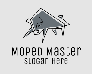 Minimal Gray Bull logo design