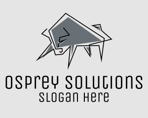 Minimal Gray Bull logo design