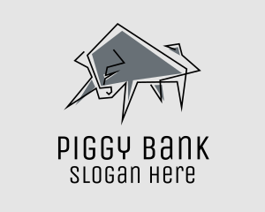 Minimal Gray Bull logo design