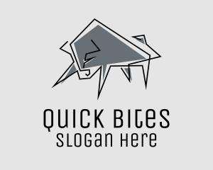 Minimal Gray Bull logo design