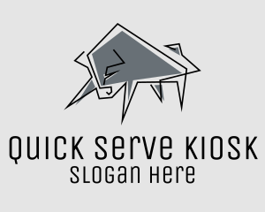 Minimal Gray Bull logo design