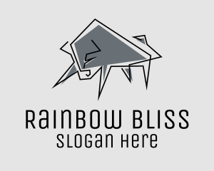 Minimal Gray Bull logo design