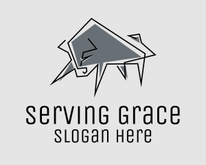 Minimal Gray Bull logo design