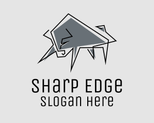 Minimal Gray Bull logo design