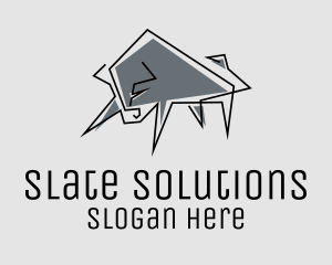 Minimal Gray Bull logo design