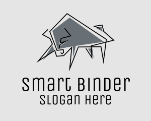 Minimal Gray Bull logo design