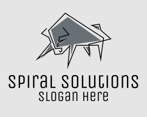 Minimal Gray Bull logo design