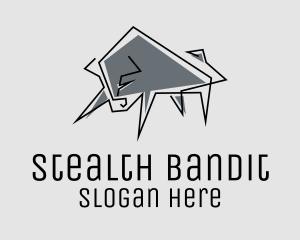 Minimal Gray Bull logo design