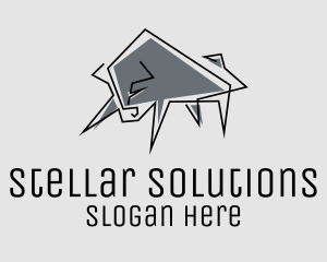 Minimal Gray Bull logo design