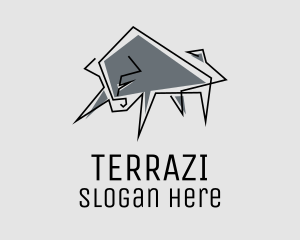 Minimal Gray Bull logo design