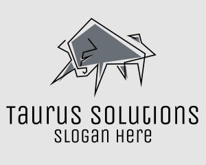 Minimal Gray Bull logo design