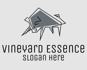 Minimal Gray Bull logo design