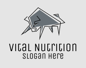 Minimal Gray Bull logo design