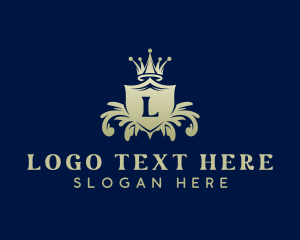 Expensive - Decorative Shield Crown logo design