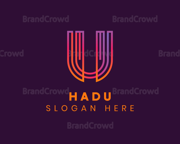 Gradient Modern Letter U Logo