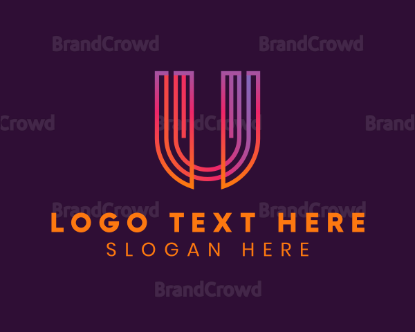 Gradient Modern Letter U Logo