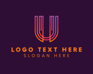 Cyber - Gradient Modern Letter U logo design