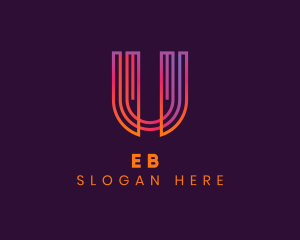 Gradient Modern Letter U Logo