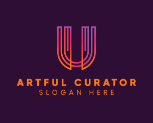 Gradient Modern Letter U logo design