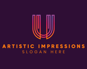 Gradient Modern Letter U logo design