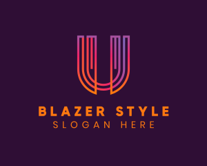 Gradient Modern Letter U logo design