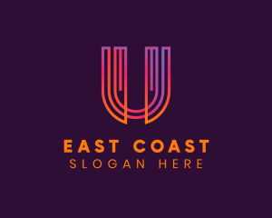 Gradient Modern Letter U logo design