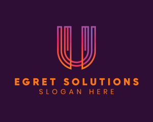 Gradient Modern Letter U logo design