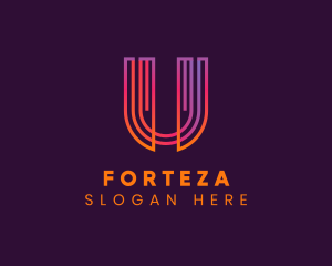 Gradient Modern Letter U logo design