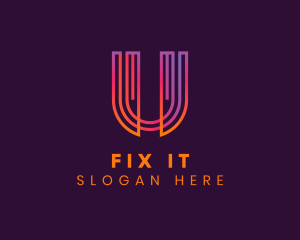 Gradient Modern Letter U logo design