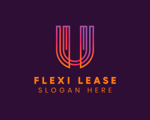 Gradient Modern Letter U logo design