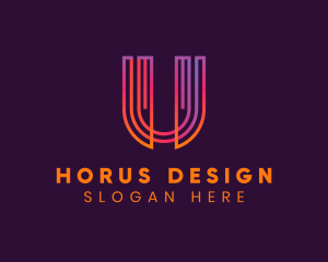 Gradient Modern Letter U logo design