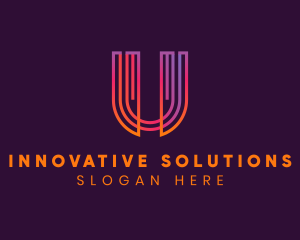 Gradient Modern Letter U logo design