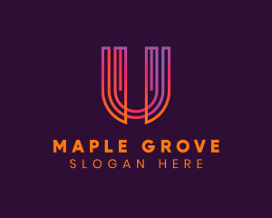 Gradient Modern Letter U logo design