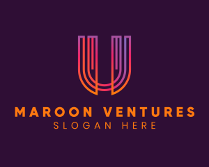 Gradient Modern Letter U logo design