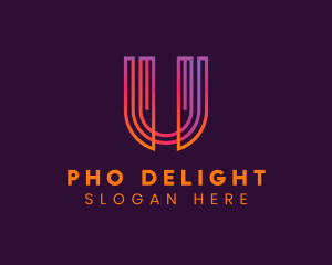 Gradient Modern Letter U logo design