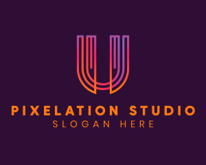 Gradient Modern Letter U logo design