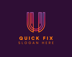 Gradient Modern Letter U logo design