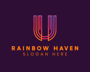 Gradient Modern Letter U logo design