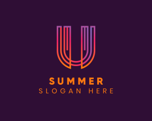 Gradient Modern Letter U logo design