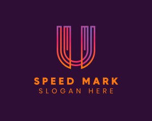 Gradient Modern Letter U logo design