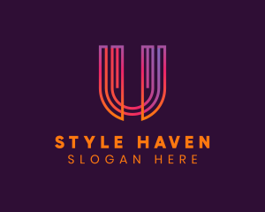 Gradient Modern Letter U logo design