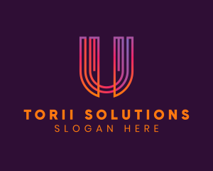 Gradient Modern Letter U logo design