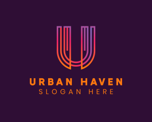 Gradient Modern Letter U logo design