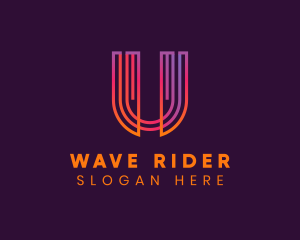 Gradient Modern Letter U logo design