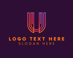 Gradient Modern Letter U Logo