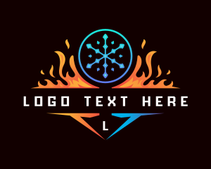 Temperature - Ice Fire Hvac logo design
