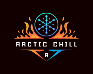 Ice - Ice Fire Hvac logo design