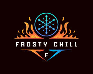 Freezer - Ice Fire Hvac logo design