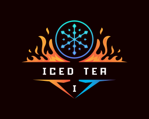 Ice Fire Hvac logo design