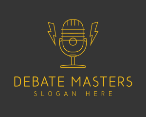 Debate - Fancy Microphone Lightning logo design